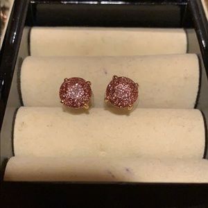 Kate Spade gumdrop earrings rose gold glitter